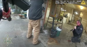 Screenshot from video of two Whatcom County sheriff's deputies being shot. Credit Whatcom County Sheriff's Office