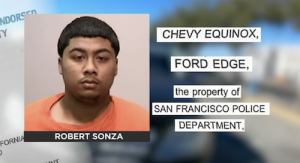 Suspect Robert Sonza arrested by SFPD. Credit ABC7 Bay Area News