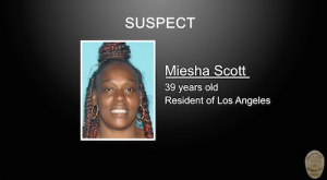 Alleged suspect Miesha Scott. Credit LAPD