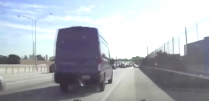 Florida Highway Patrol chasing stolen Amazon van.