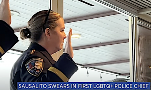 Sausalito Swears in Stacie Gregory as 1st LGBTQ+ Police Chief. Credit: ABC 7 Bay Area News.