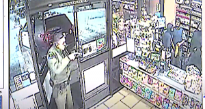 L.A. Sheriff's Deputy Walks into an Alleged Robbery in Progress. Credit KTLA 5