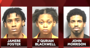 Suspects Jamere Justice Foster, Z’quriah Le’Pearce Blackwell and John Walter Morrison. Credit: GPD