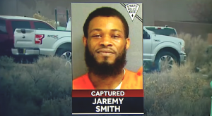 Jaremy Smith arrested after being shot. Credit KOAT News