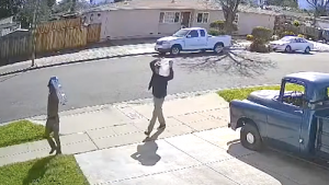 The San Jose Police Department is asking for the public's help in identifying two suspects that burglarized a home on Boise Drive and they were caught on camera. Credit NBC Bay Area News