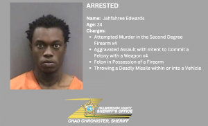 Jahfahree Prince Edwards Arrested for Alleged Shooting Caught on Camera. Credit HCSO