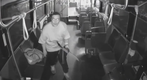 VTA Bus Hijacked by Man With Machete Caught on Camera. Credit NBC Bay Area