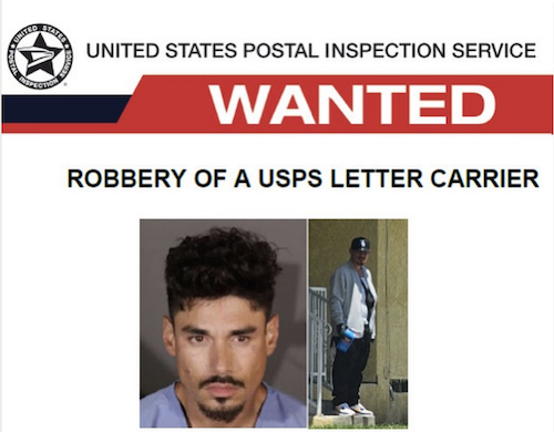 Ruben Baca Lopez wanted by the FBI and USPS. Credit USPS