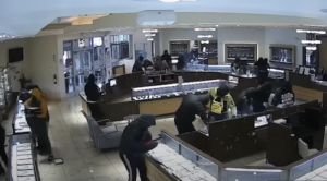 Alleged Take-Over Robbery of PNG Jewelers Caught on Camera, 5 Arrested. Credit NBC Bay Area News