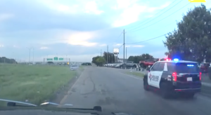 Cedar Hill police chase a fugitive. Credit FOX 4 Dallas-Fort Worth