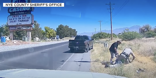 Nye County Sheriff Seeks to Thank Good Samaritan Caught on Camera. Credit NCSO