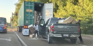 Suspects Wanted for Looting Nike Delivery Truck in Memphis Caught on Camera. Credit FOX13 Memphis