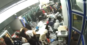 The 76 Station Near Oakland Airport Robbed by Mob Caught on Camera. Credit ABC 7 News Bay Area