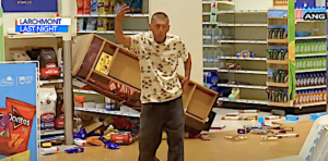 Los Angeles Transient Allegedly Goes on Vandalism Rampage of Rite-Aid Store Caught on Camera. Credit KTLA 5