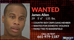 James Allen Wanted by U.S. Marshal's Service in Connection With Alleged Domestic Violence. Credit KGET News