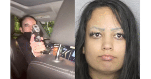 Uber Driver Jennifer Benitez Arrested for Allegedly Brandishing Gun at Passenger. Credit WPLG Local 10 and BCSO