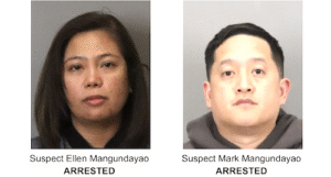 Ellen Mangundayao and Mark Mangundayao Arrested for Alleged Embezzlement at Casino. Credit SJPD