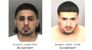 Joseph Rico and Julian Lomeli Arrested by San Jose Police for Alleged Robbery. Credit SJPD