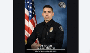 Baldwin Park Police Officer Samuel “Sam” Riveros Shot and Killed by Active Shooter. Credit BPPD