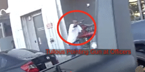 Screenshot from police body camera video. Credit LAPD