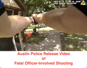 Screenshot from police video. Credit Austin Police Department